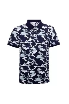 Image of Short Sleeve Camo Print Polo Shirt