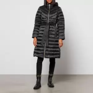 Image of Michael Kors Womens Long Fitted Puffer Jacket - Black - S