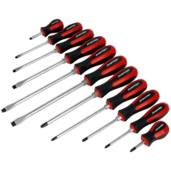 Image of Sealey 11 Piece Slotted and Phillips Hammer Through Screwdriver Set