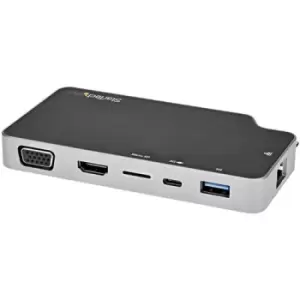 Image of StarTech.com USB C Multiport Adapter - USB-C to 4K HDMI or VGA Video with 100W Power Delivery Pass-through 2-Port 10Gbps USB Hub MicroSD GbE - USB 3.1