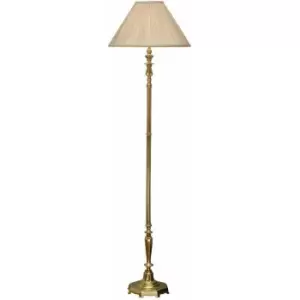 Image of Loops - Luxury Traditional Floor Lamp Solid Brass & Beige Organza Pleat Shade 1.67m Tall