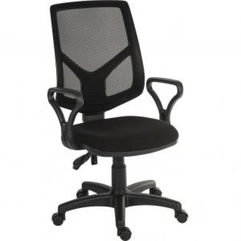 Image of Vanguard Teknik Office Vanguard Twin Lever Mesh Back Executive Task Operator Office Chair With Loop Arms Black - 6998/0288 6998/0288