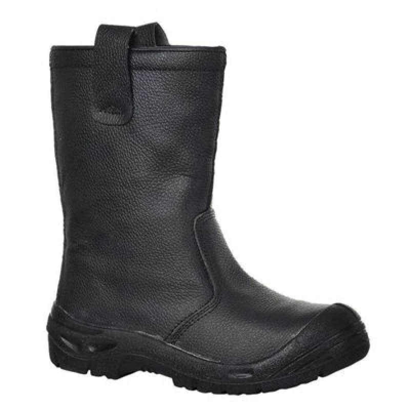 Image of Portwest Steelite Leather S3 Safety Rigger Boots FW29BKR43 Colour: Black