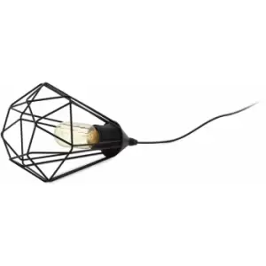 Image of Mini Table Lamp Desk Light Black Steel Geometric Wire Shade 1 x 60W E27 Bulb