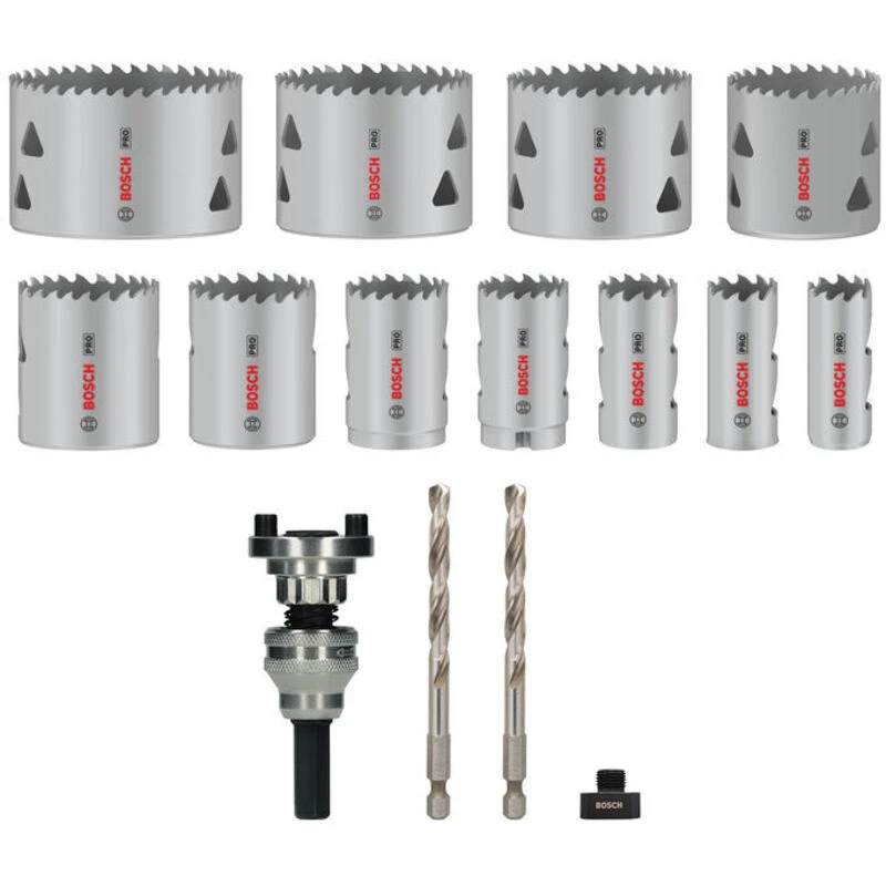 Image of Bosch PRO 15 Piece Q-Lock Arbor Multi Material Hole Saw Set 2608901548