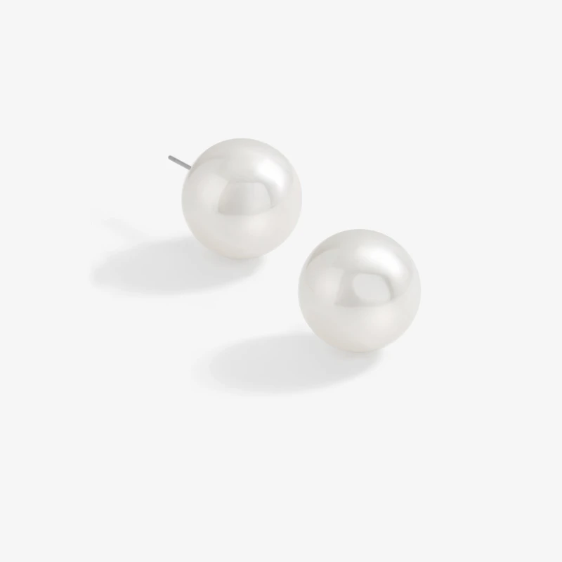 Image of Mood Gold Pearl Large Stud Earrings Gold