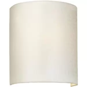 Image of Elstead - LightBox Cooper Small Curved Wall Light Brass, Ivory Faux Silk Shade