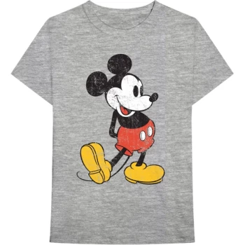 Image of Disney - Mickey Mouse Vintage Unisex Medium T-Shirt - Grey