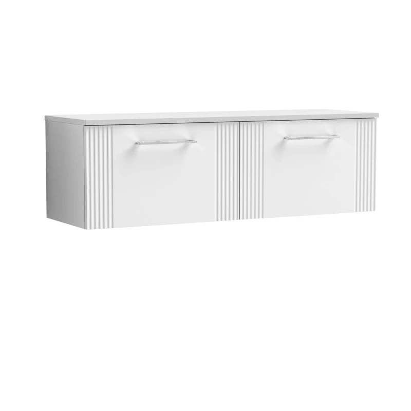 Image of Balterley 2 Drawer Wall Hung Vanity Colour Match Worktop White 1200mm White