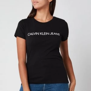 Image of Calvin Klein Jeans Womens Institutional Logo Slim Fit T-Shirt - CK Black - S