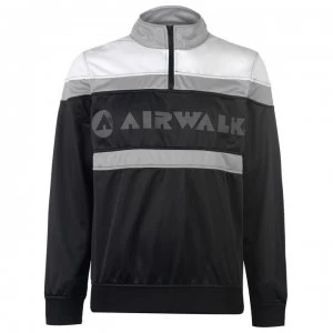 Image of Airwalk Quarter Zip Track Jacket Mens - Black/ White
