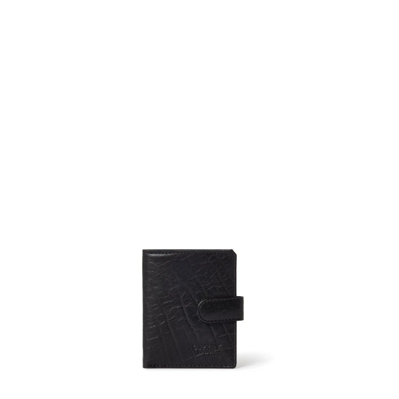 Image of Osprey London Mens Popper Leather Embossed Billfold Wallet Black male One Size