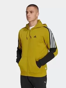 Image of adidas Future Icons 3-Stripes Fleece Full-Zip Hoodie, Green, Size 2XL, Men