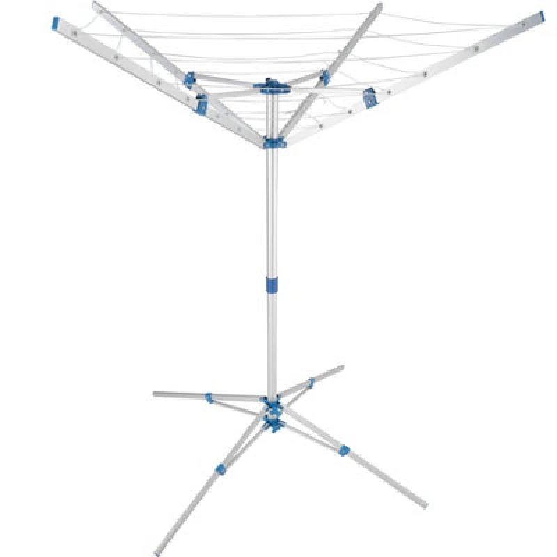 Image of Tectake Washing Line - Portable, Rotary Clothes Dryer And Airer, Foldable, Height-Adjustable - Grey
