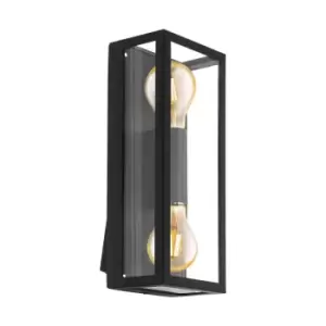 Image of Eglo Alamonte 1 Dual Lightbulb Exterior Wall Light - Black