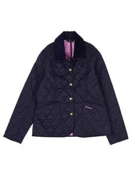 Image of Barbour Girls Liddesdale Quilt Coat - Navy