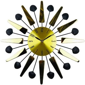 Image of Gold Mirrored Effect Wall Clock 39cm