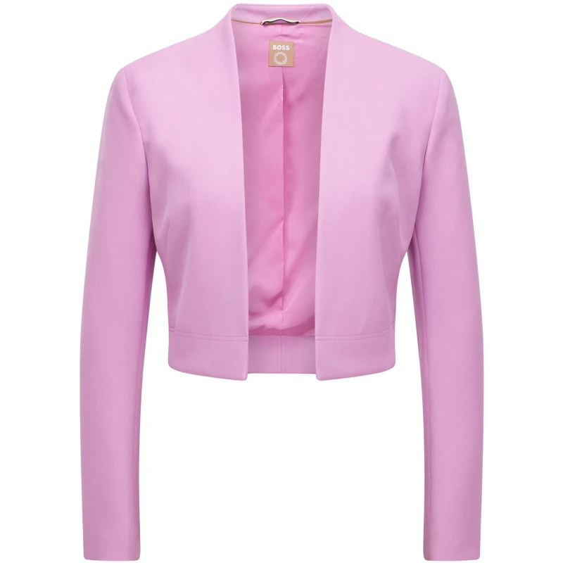 Image of Boss Womens Jibelara2 Structured Blazer Open Pink female 18 (XXXL)