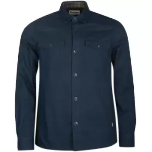 Image of Barbour Mens Essential Twill Overshirt Navy Small