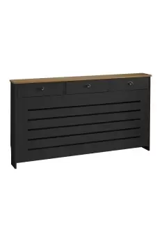 Image of Christian Large Radiator Cover with 3 Drawers - Black
