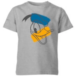 Image of Disney Donald Duck Head Kids T-Shirt - Grey - 5-6 Years