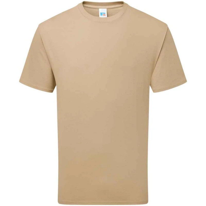 Image of Russell Mens Super Ringspun Cotton Classic T-Shirt in Tan Size: Small Tan Male S