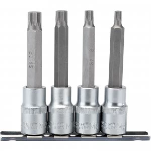 Image of Draper 4 Piece 1/2" Drive Spline Socket Bit Set 1/2" 100mm