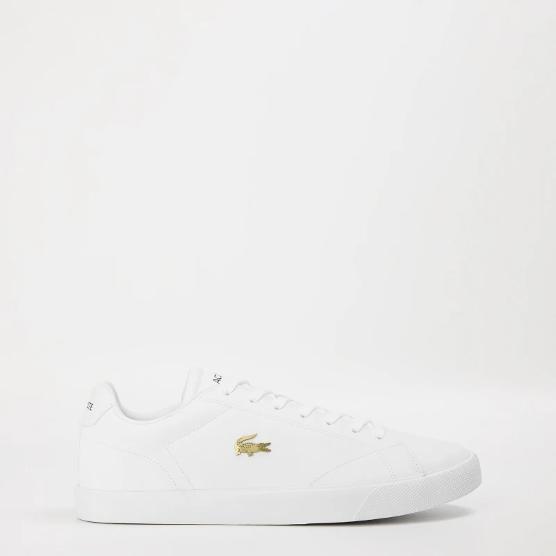 Image of Lacoste Mens Lerond Pro Low-Top Trainers Wht/Wht/Gld 21G male 7 (40.5)