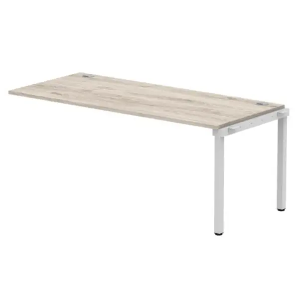 Image of Impulse Bench Impulse Bench Single Row Ext Kit 1800 Silver Frame Office Bench Desk Grey Oak IMBSXT18GRYS