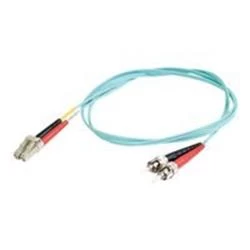Image of C2G 5m LC-ST 10GB 50/125 OM3 Duplex Multimode PVC Fibre Optic Cable (LSZH) - Aqua