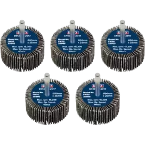 Image of Sealey Flap Wheels Pack Of 5 50mm 25mm 80g