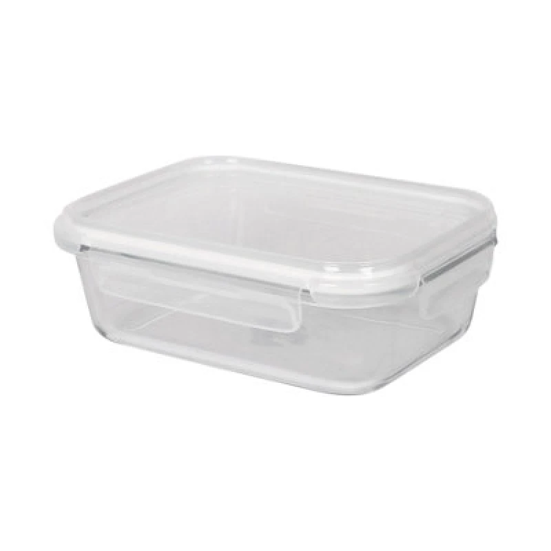 Image of Harbour Housewares 1 Litre Glass Food Storage Container With White Lid - 1X Large Reusable Airtight Meal Prep Tubs Microwave And Freezer Safe