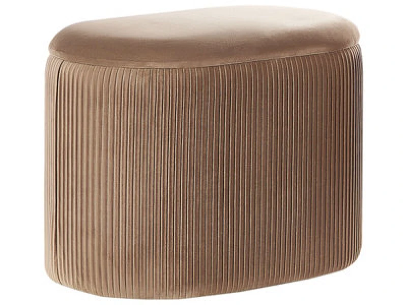 Image of Beliani Storage Pouffe Richland Velvet Beige