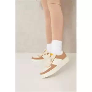 Image of I Saw It First Brown Lace Up Flatform Trainers - Brown
