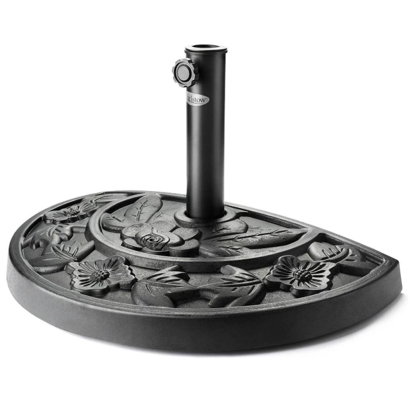 Image of Christow Half Parasol Base Garden Umbrella Stand Sunshade Holder Black 9KG 15kg Christow Multi
