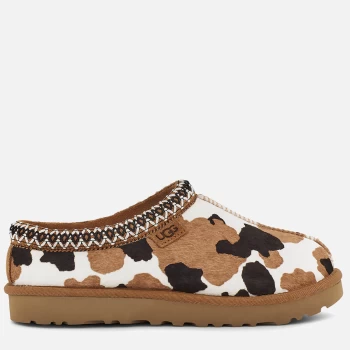 Image of UGG Womens Tasman Cow Print Slippers - Chestnut - UK 4