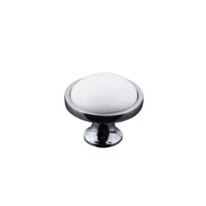 Image of BQ White Chrome effect Classic Knob Furniture knob D34 mm