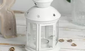 Image of Vintage Style Candle Lantern: Cream