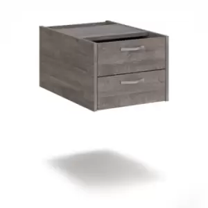 Image of Maestro 25 shallow 2 drawer fixed pedestal for 600mm deep desks - grey oak