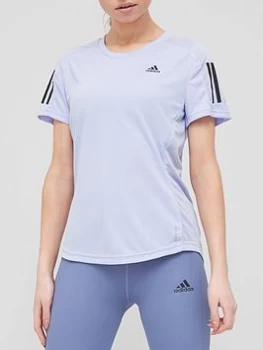 Image of adidas Own The Run T-Shirt - Violet, Violet, Size S, Women