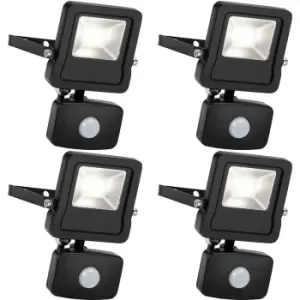 Image of 4 PACK Outdoor IP65 Automatic Floodlight - 10W Cool White LED - PIR Sensor