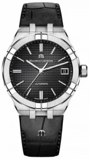 Image of Maurice Lacroix Aikon Automatic Black Dial Black Leather Watch