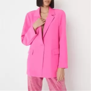 Image of Missguided Oversized Button Front Blazer - Pink