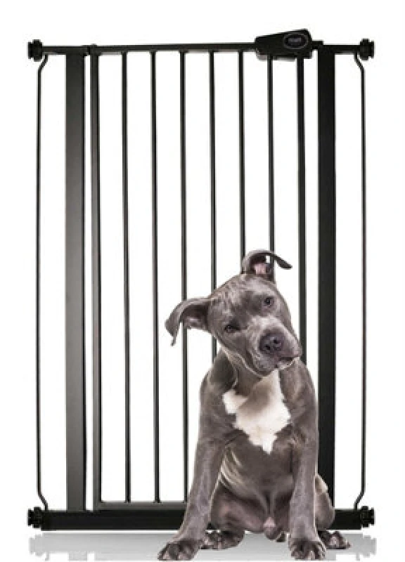 Image of Bettacare Child And Pet Gate, 75Cm - 83Cm, Matt Black, Extra Tall Gate 104Cm In Height, Pressure Fit Stair Gate