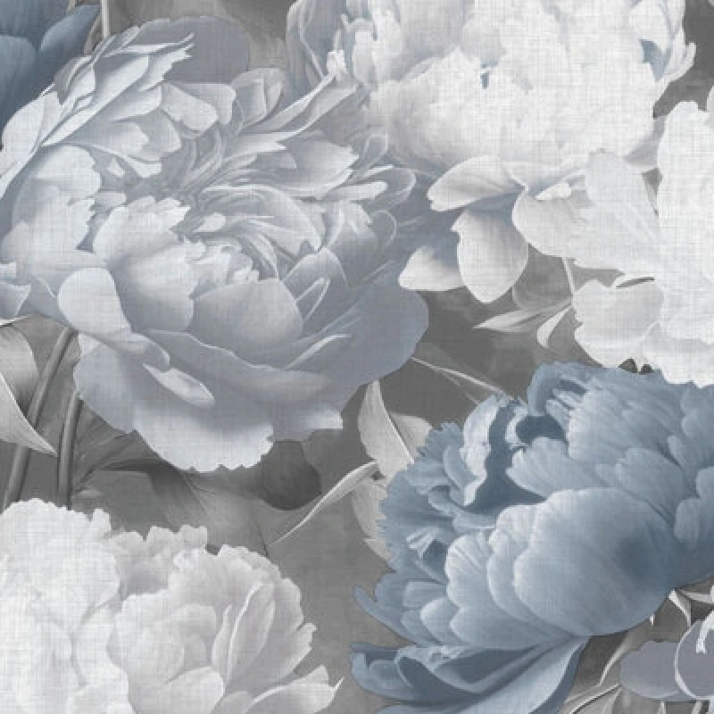 Image of Doretta Floral Textured Vinyl Wallpaper Blue Muriva 213302
