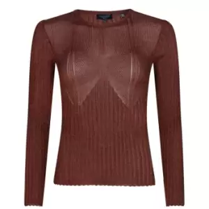 Image of Ted Baker Sherriy Metallic Long Sleeve Top - Brown