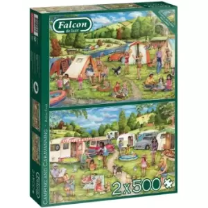 Image of Camping and Caravanning 2 x 500 Piece Jigsaw Puzzle