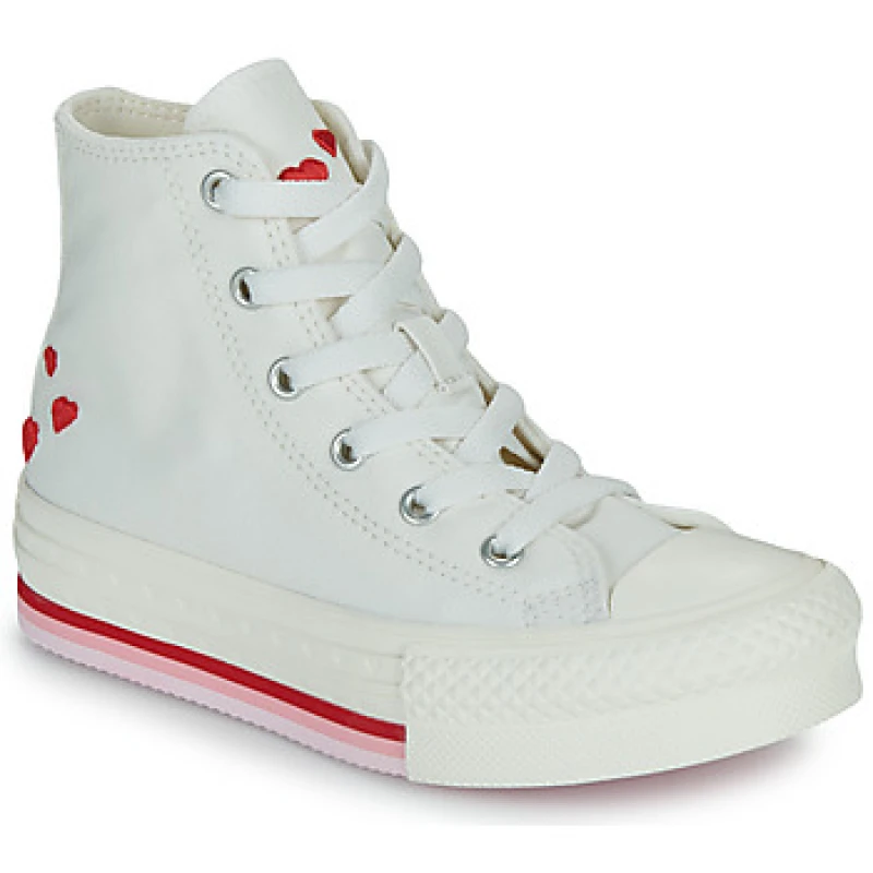 Image of Converse white & pink eva lift hi valentines Girls Junior trainers White & Pink UK 10 (EU 27)