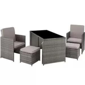 Image of Tectake Palermo Rattan Seating Set - Grey