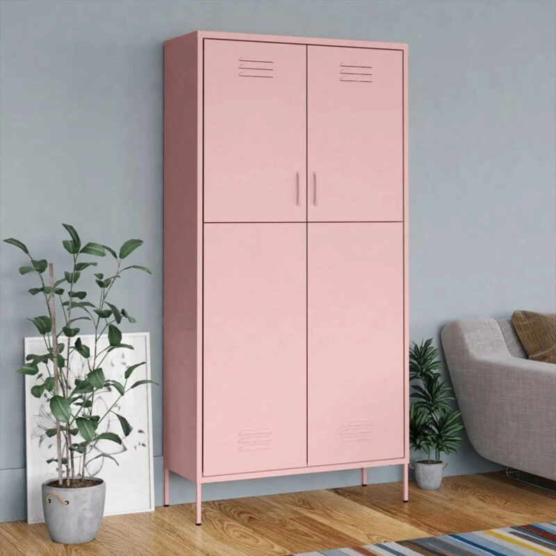 Image of VIDAXL Wardrobe Pink 90x50x180cm Steel Vidaxl 8720286565599